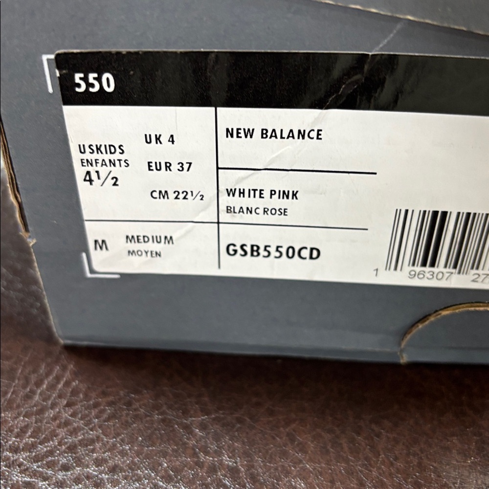 New Balance 550 Athletic Shoe - Big Kid - White / Pink Haze blanc rose 4 1/2 - Picture 8 of 13
